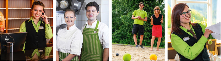 Auszubildende der Ahorn Hotels & Resorts in verschiedenen Bereichen Auszubildende der Ahorn Hotels & Resorts in verschiedenen Bereichen
